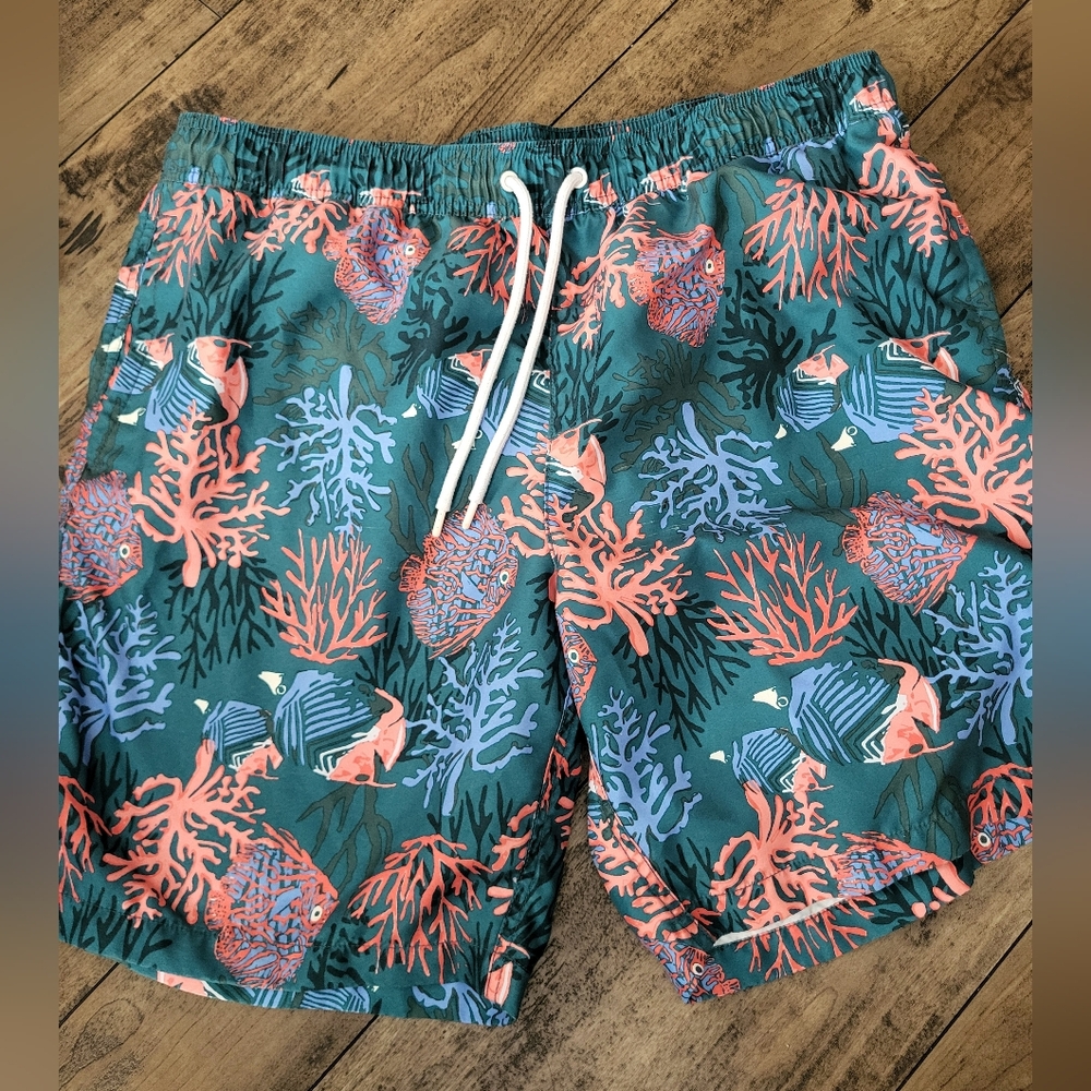 ** Mens‎ Fish and Coral Print Swim Shorts/Trunks